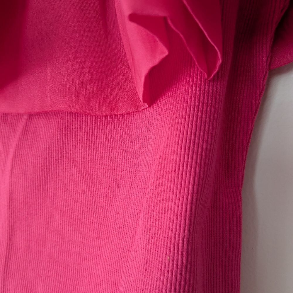 NWT! Anthropologie Pink Off-The-Shoulder Organza Ruffle Top - Picture 6 of 9